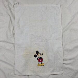 Vintage Walt Disney Mickey Mouse Retro White Cotton Hand Towel Embroidered
